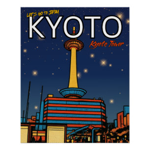 Pôster Torre de Kyoto viagem ao Japão 