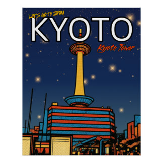 Pôster Torre de Kyoto viagem ao Japão