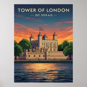 Poster Torre de Londres ao pôr do sol