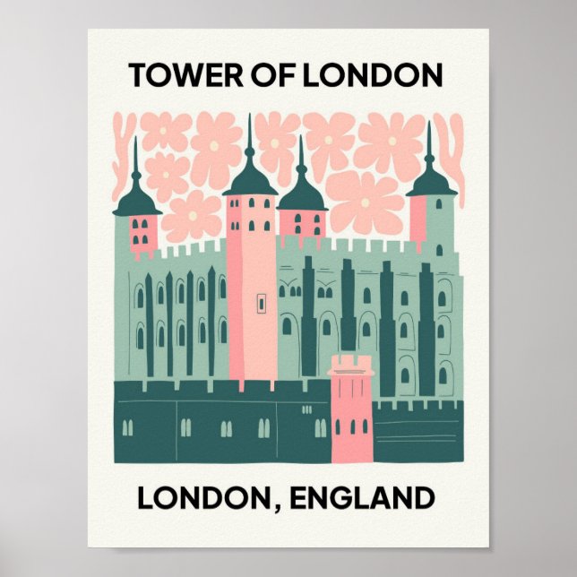 Poster Torre de Londres, Inglaterra, abstrato, viagem de  (Frente)