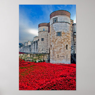 Poster Torre de Londres Red Poppies Inglaterra Reino Unid