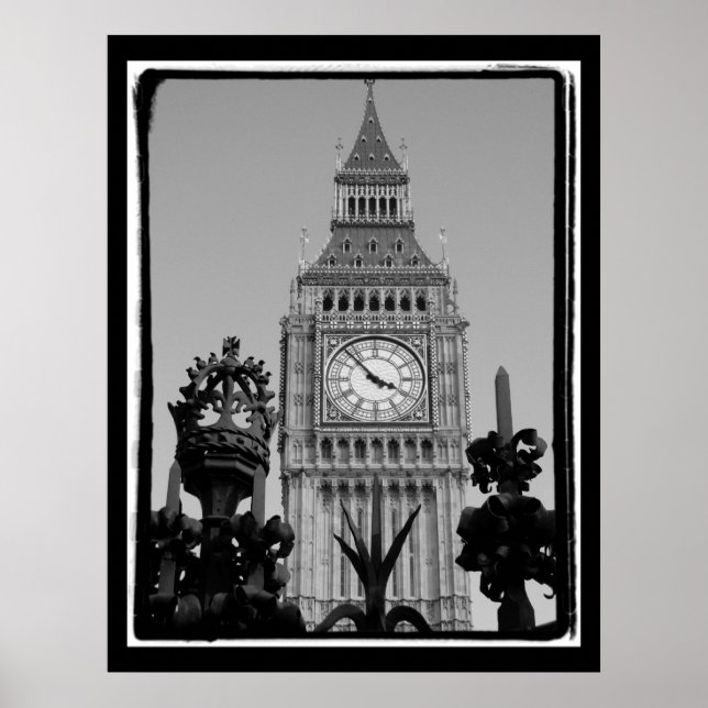 Pôster Torre de Relógio "Big Ben" no Palácio Westminster (Frente)