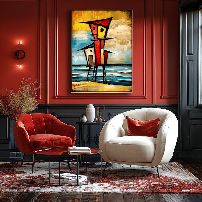 Poster Torre de Vigia Primal — Expressionista Abstrata à  (Criador carregado)