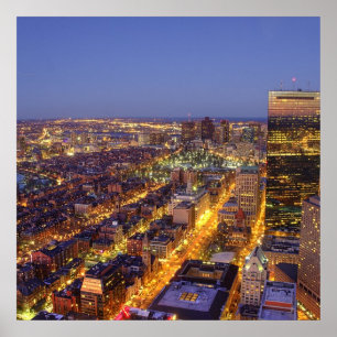 Poster Torre do centro de Boston e de Hancock