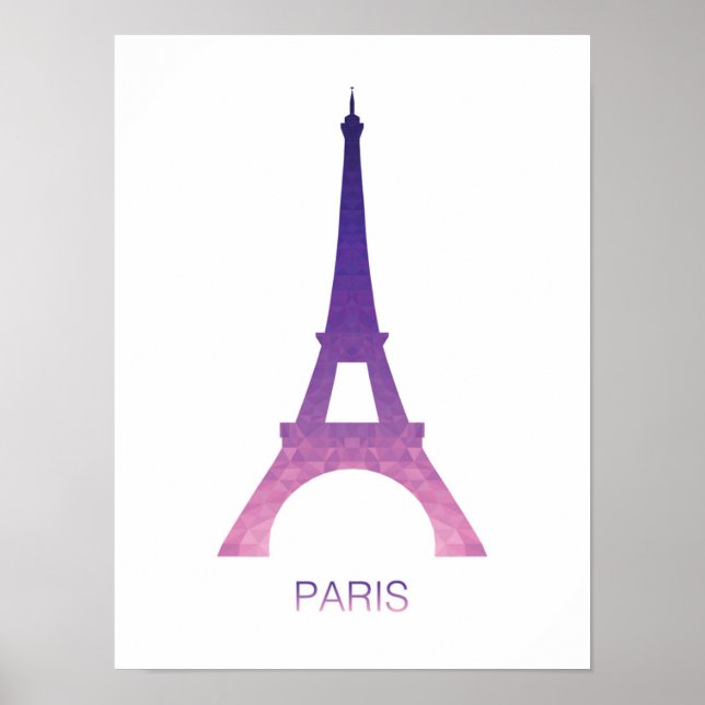 Poster Torre Eiffel abstrato (Frente)