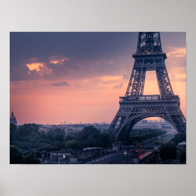 Poster Torre Eiffel ao Crepúsculo (Frente)