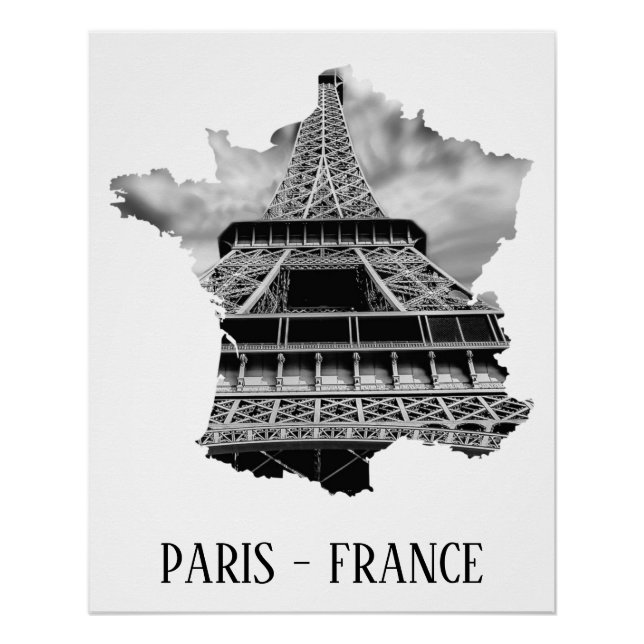 Pôster Torre Eiffel BnW (Frente)