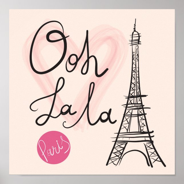 Pôster Torre Eiffel Desenhada à Mão (Frente)