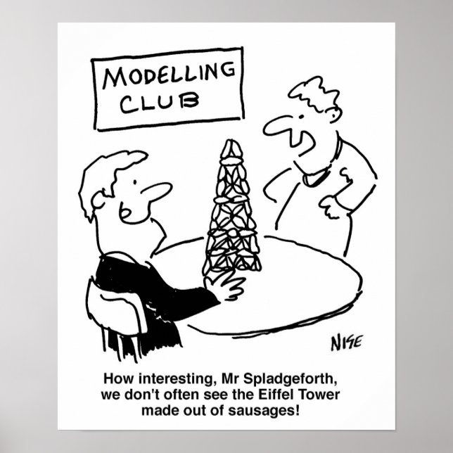 Poster Torre Eiffel do Clube de Modelagem Feita de Enchid (Frente)