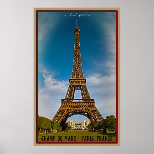 Poster Torre Eiffel e Champ de Mars (Frente)