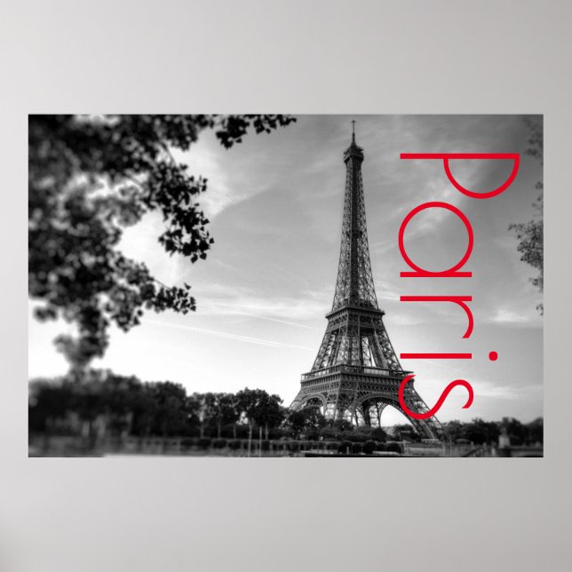 Poster Torre Eiffel em Paris, Cidade Romântica de Amor (Frente)