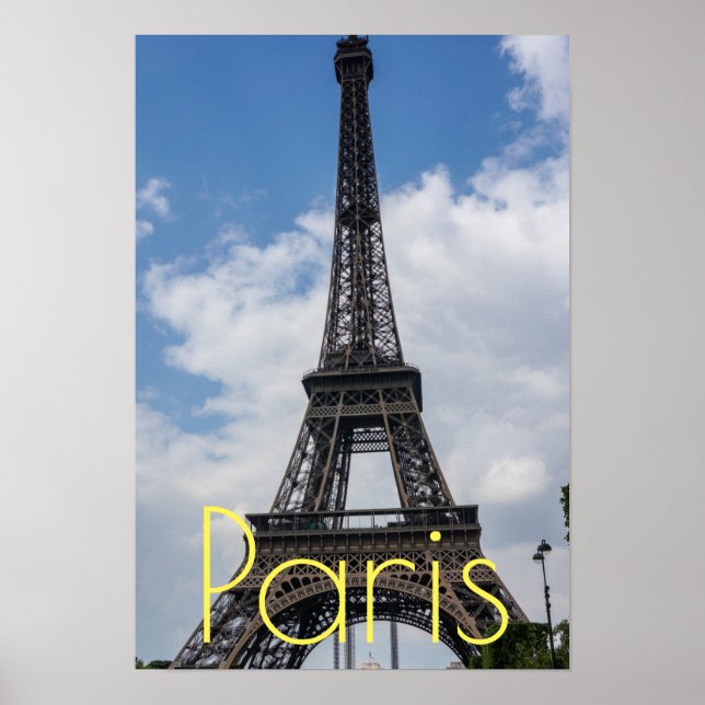 Poster Torre Eiffel em Paris Trabalho de arte França Viag (Frente)