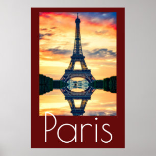 Poster Torre Eiffel em Paris Trabalho de arte França Viag