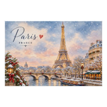 Torre Eiffel Inverno Natal Rio Sena na neve