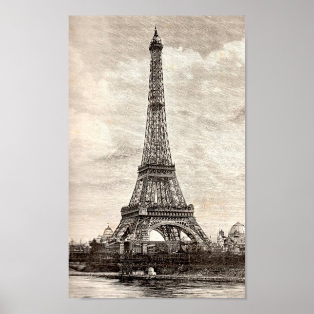 Poster Torre Eiffel, Paris França 1889 (Frente)