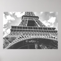 Torre Eiffel, Paris, França a preto e branco