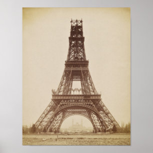 Poster Torre Eiffel, Paris, França, Construção