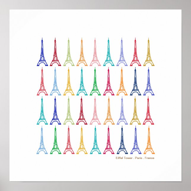 Poster Torre Eiffel Paris França: décor de parede (Frente)