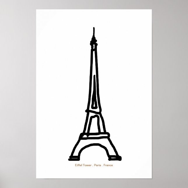 Pôster Torre Eiffel Paris/França para paredes (Frente)