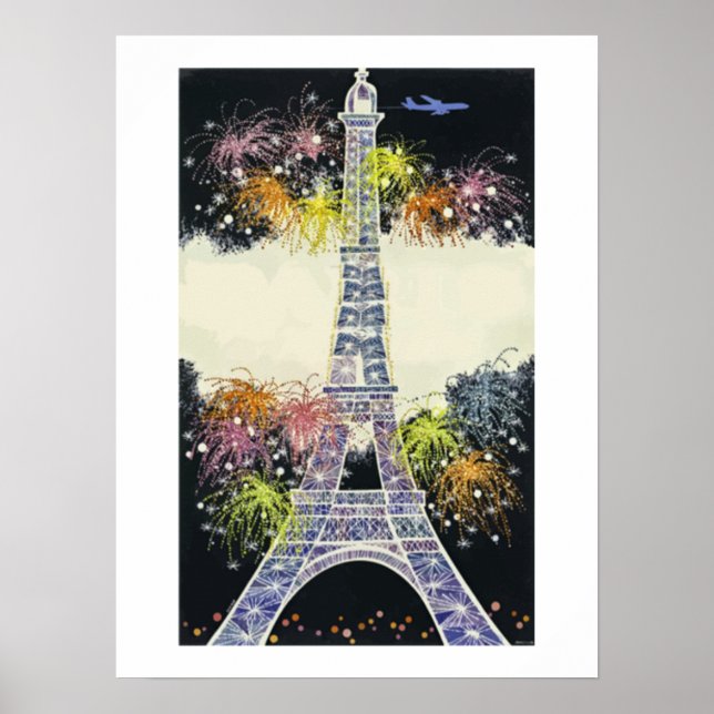 Poster Torre Eiffel Paris, Presente para Viajante (Frente)