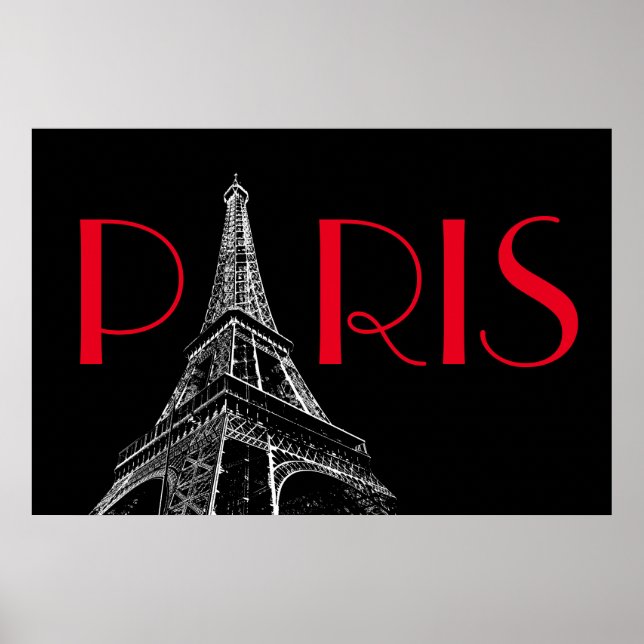Poster Torre Eiffel Paris Viagem Black White Pop Art (Frente)