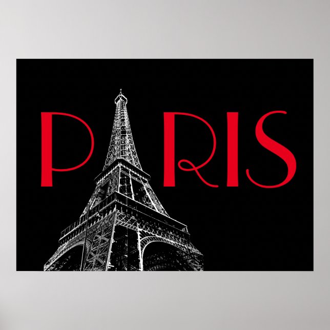 Poster Torre Eiffel Paris Viagem Black White Pop Art (Frente)