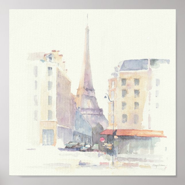 Poster Torre Eiffel | Paris Watercolor (Frente)