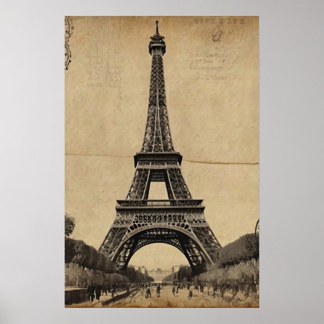 Poster Torre Eiffel Parisiense Moderna Paris - Versão Fra (Frente)