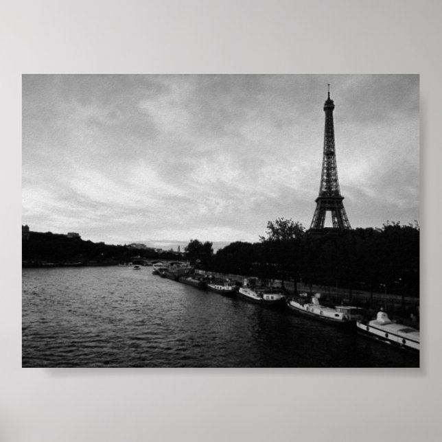 Poster Torre Eiffel Preto e Branco (Frente)