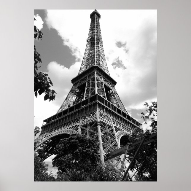 Poster Torre Eiffel Preto e Branco em Paris (Frente)