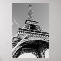 Torre Eiffel Preto e Branco Romance Cidade Paris