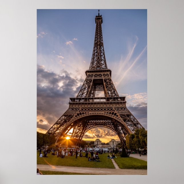 Poster Torre Eiffel Torre Sunset Starburst (Frente)