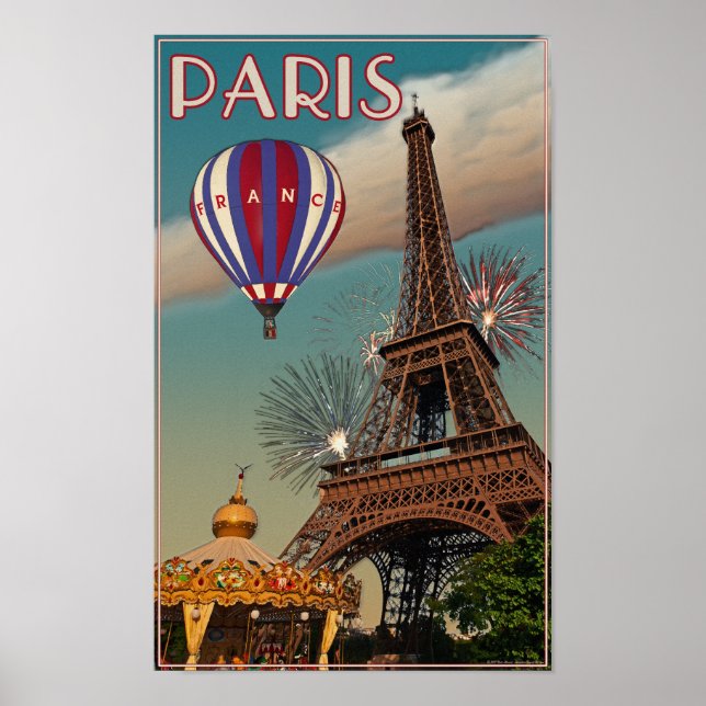 Poster Torre Eiffel Vintage (Frente)