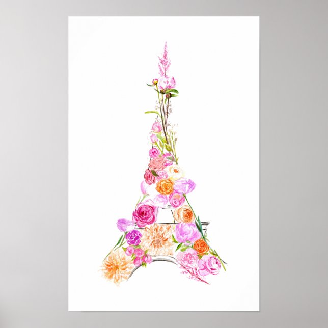 Poster Torre floral de eiffel (Frente)