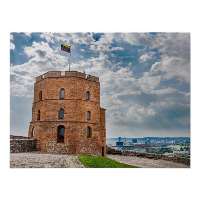 Pôster Torre Gediminas em Vilnius, Lituânia (Frente)