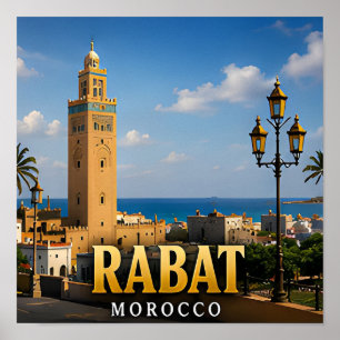 Poster Torre Hassan de Rabat e Elegância Atlântica
