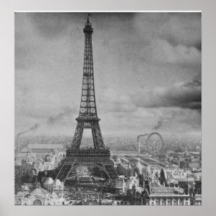 Poster Torre Paris France Stereoview 1889 de Eifel do