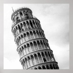 Pôster Torre Preta e Branca de Pisa Itália