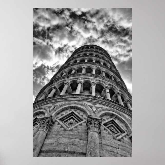 Poster Torre Preta e Branca de Pisa Itália (Frente)
