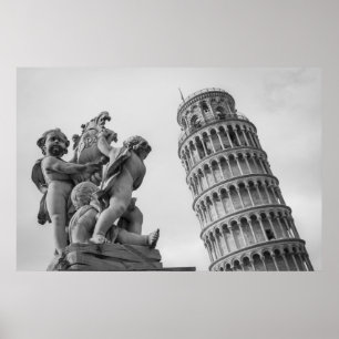 Pôster Torre Preta e Branca de Pisa Itália