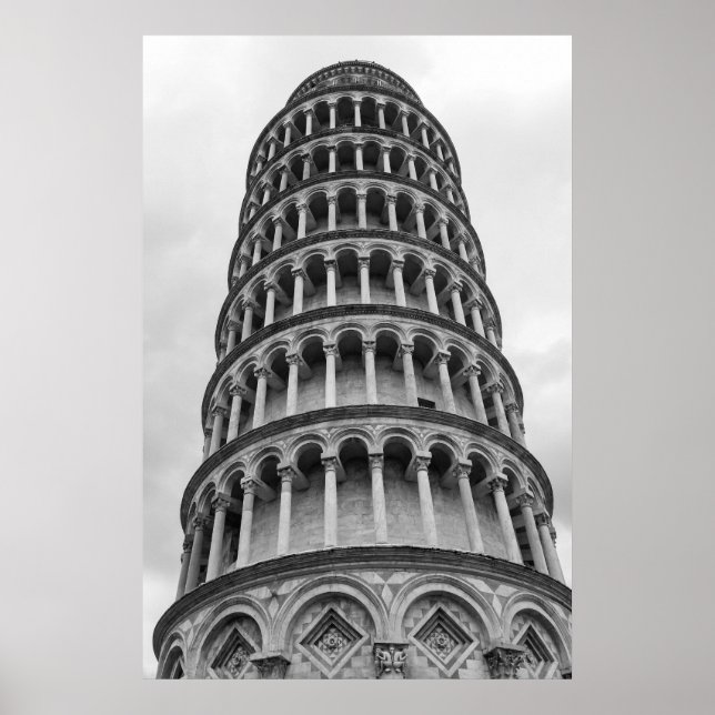 Poster Torre Preta e Branca de Pisa Itália (Frente)