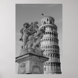 Poster Torre Preta e Branca de Pisa Itália