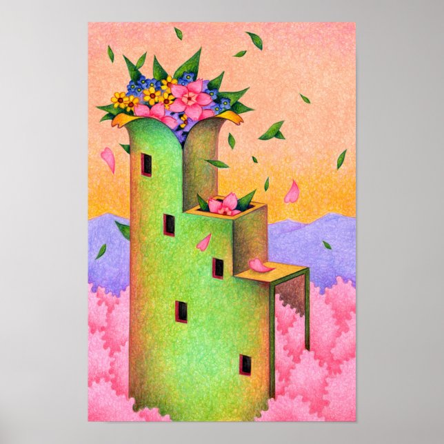 Poster Torre que assinala a chegada da primavera. (Frente)