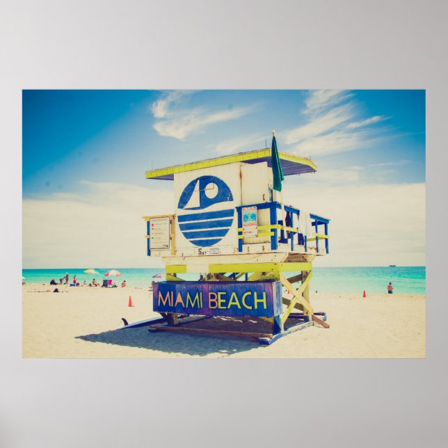 Poster Torre salva-vidas | South Beach, Miami, Fl (Frente)