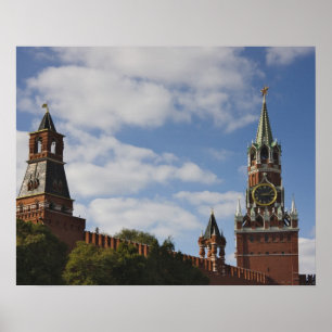 Pôster Torre Spasskaya na Praça Vermelha, Moscou, Rússi