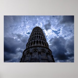 Pôster Torre tenente de Pisa Itália Foto Viagem europeia