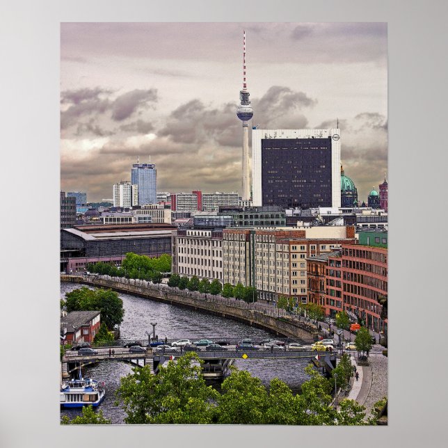 Poster Torre Tv (Fernsehturm), Berlim, Panorâmica (tv11ps (Frente)