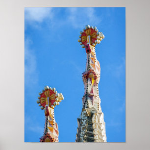 Poster Torres da Sagrada Familia em Barcelona, Espanha