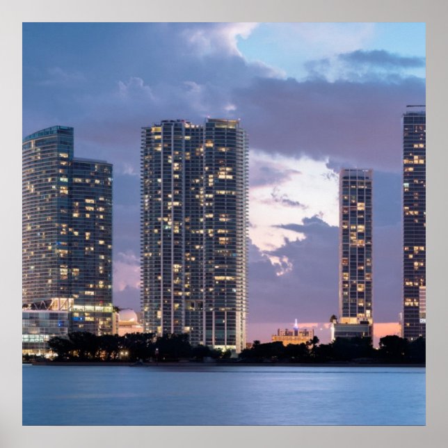 Poster Torres de condomínio na beira-mar em Miami (Frente)
