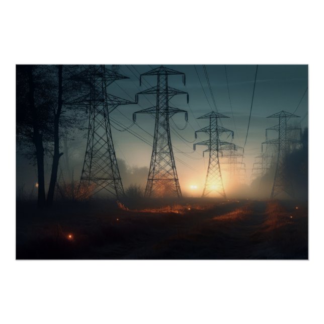 Pôster Torres de Energia ao Crepúsculo (Frente)